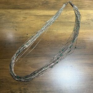 Vintage Pueblo Indian Liquid Silver and turquoise necklace